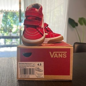 SK8-Mid Reissue V- (Gum Bumper) Red/True White VN0A348JUK1 toddler size 4.5 NEW